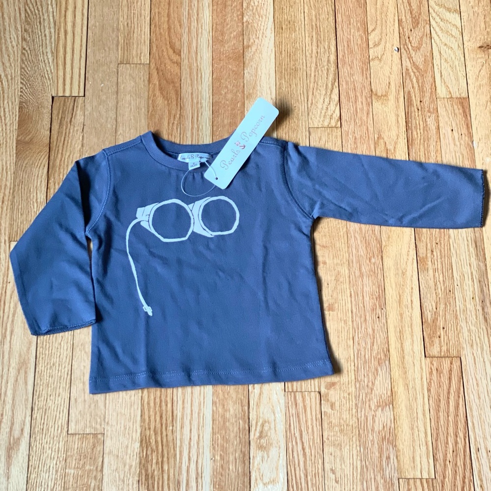 Pearls & Popcorn LS Graphic Tee 6m